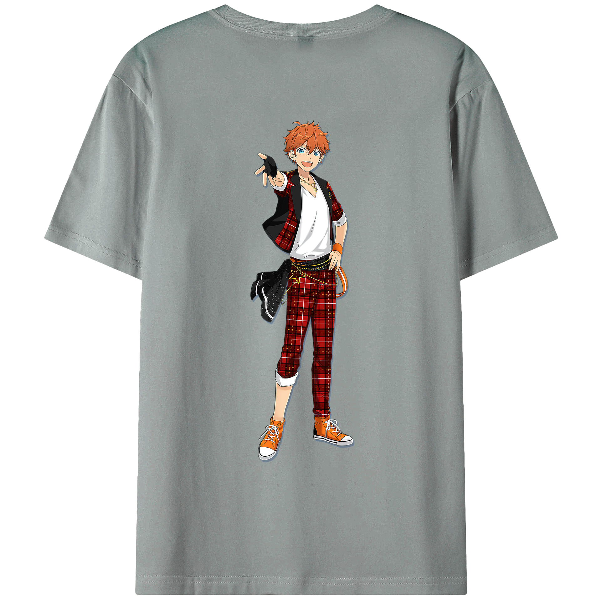 （画像用） あんさんぶるスターズ! Ensemble Stars 綿100％ メンズ半袖Tシャツ（バックプリント） 通気性